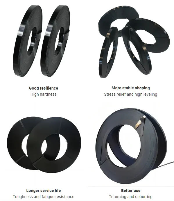 Black painted steel strip Strong tensile force Spring Steel Strip decorative carbon steel strip