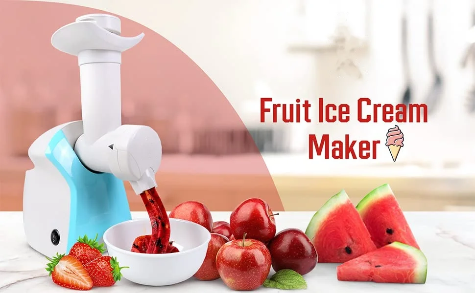 Frozen Dessert Maker 2.8 qt. Color White, Vegan Ice Cream and Frozen Yogurt Maker Soft Serve Desserts With Recipes