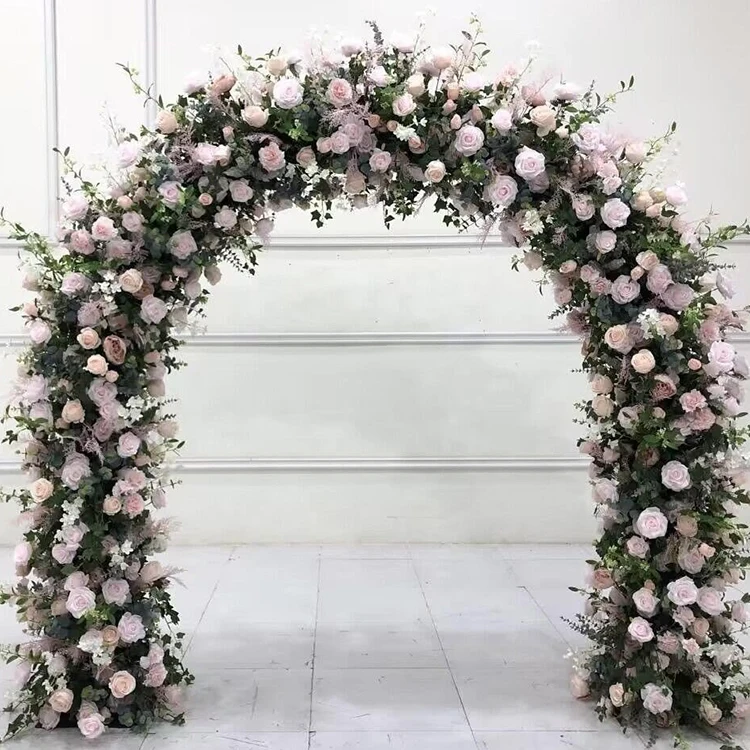 White Rose Flower Arch Wedding Stage Backdrop Artificial Flower Wedding Arch for Wedding Decoration