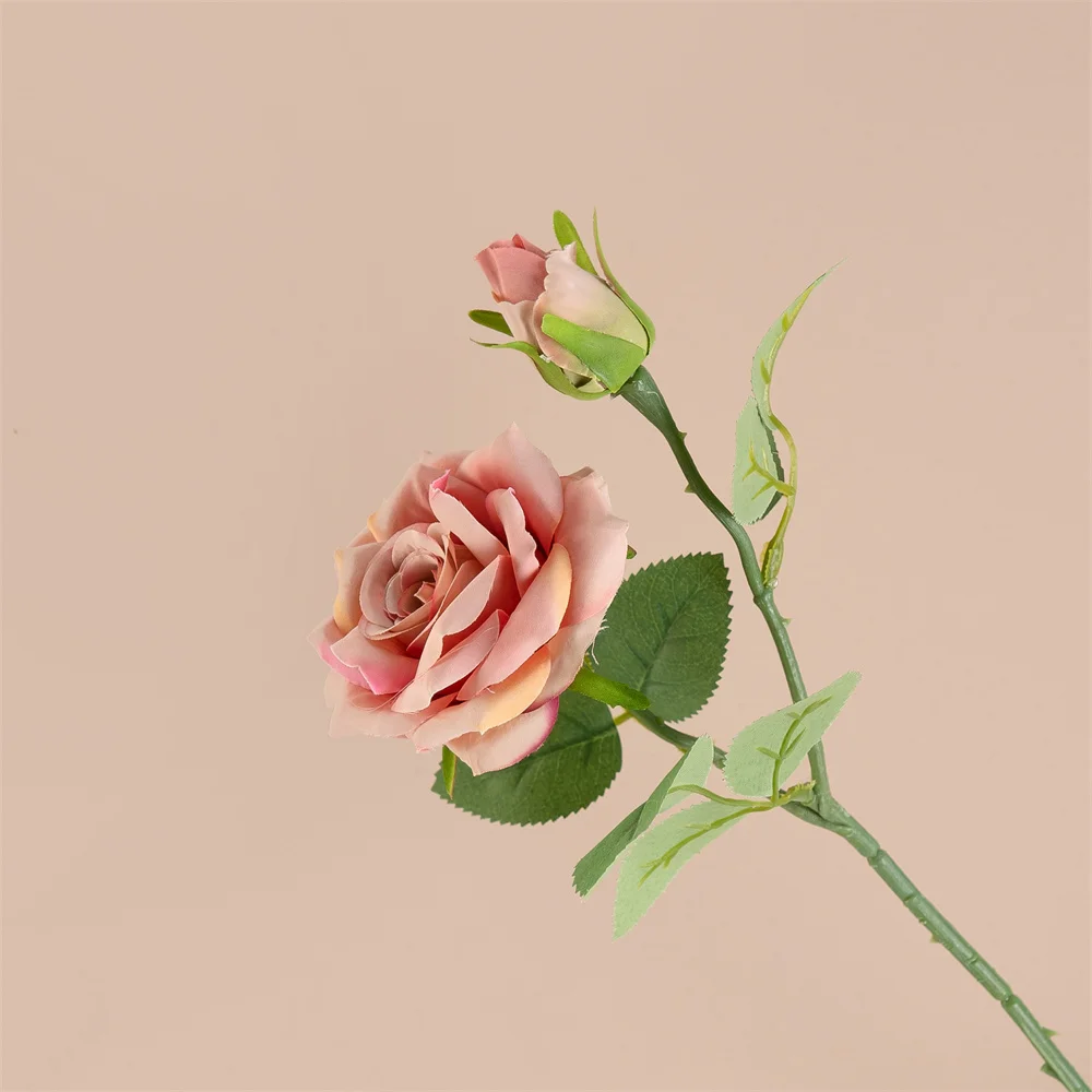 Циндао завод 45 см одна ветка красная роза на День святого Валентина свадебные Украшенные искусственные красные розы