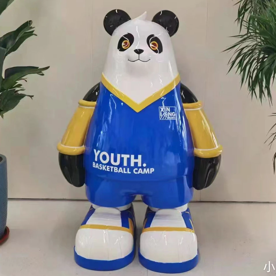 K557 Cartoon bear greeting guest at the entrance custom figure animal statues mascots anime character doll decor art sculptures