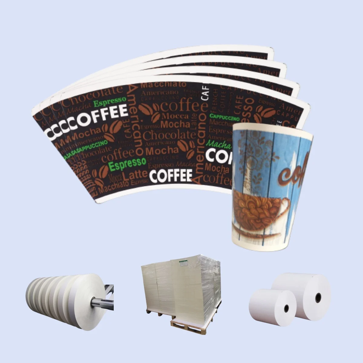 Paper cup fan Nanning Lvke wood pulp raw material 6oz 12oz 17oz hot drink PE coated paper cup