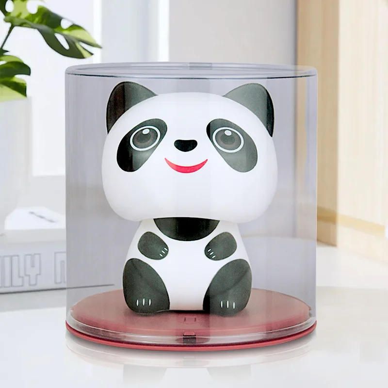 OEM Name Lucking Panda Solar Ornaments Car Decoration with Shaking Head Doll For Home Car Cooperate Birthday Gifts For Women