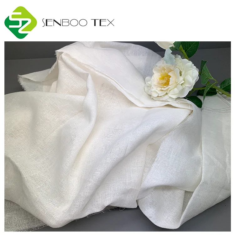 100% Unbleached White Ramie Fabric 110gsm Linen-Like Eco-Friendly Woven Mesh Fabric for Food Wraps Package Shirts Dresses