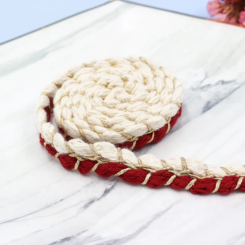 ZSY New Arrival Cotton Gimp Braided Cross Braid Trimmings Small fragrance gold lace trim