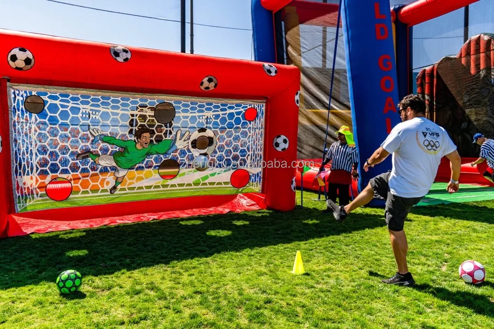 Inflatable Golf Football Kick Sport Cage Soccer goal Target Game Inflatable Football goal for Rental
