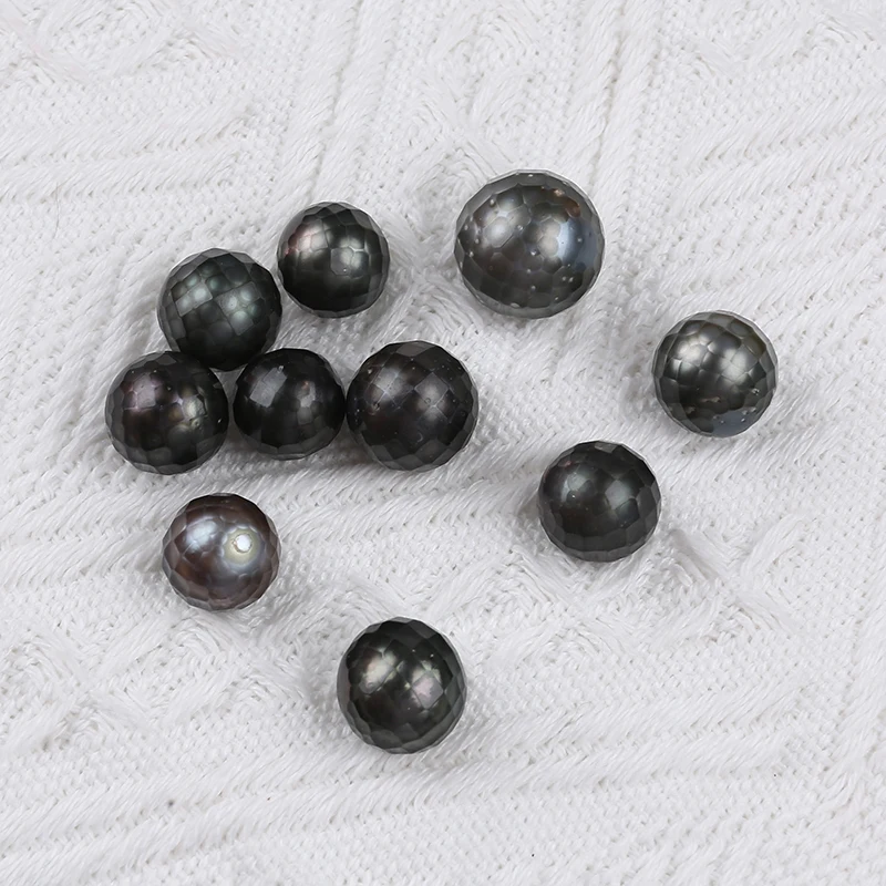 13-17mm Natural Carved Seawater Black Tahitian Loose Pearl For Sale