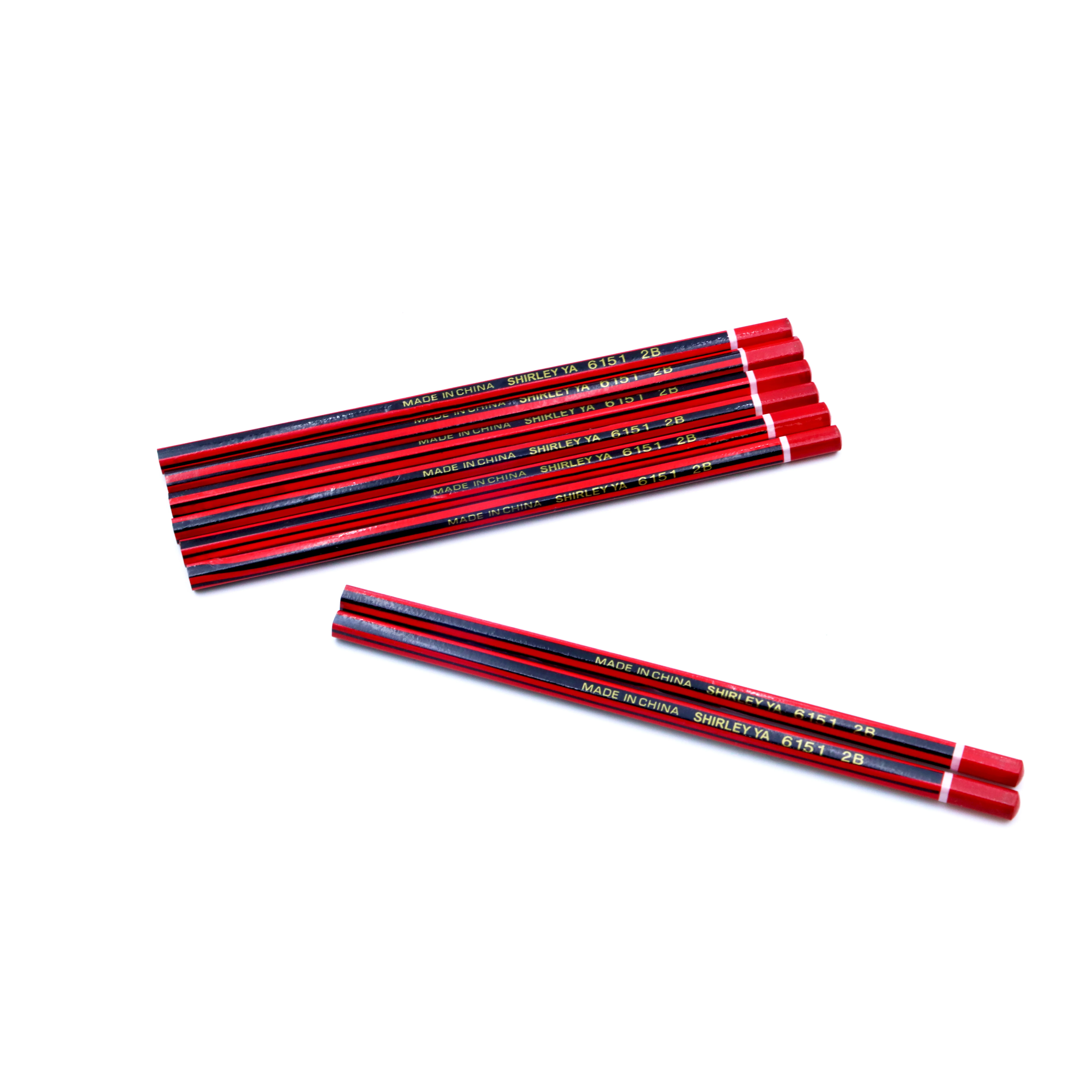 Fancy Set Modern Round Office & School Pencil Pen and Gift Sets Boxed 2B Standard Wood 12pcs with Eraser Black