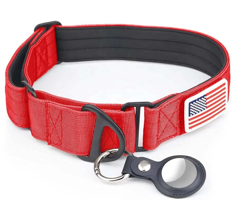 2021 Best selling wholesale Neoprene Padded Nylon Tactical Martingale airtag dog collar