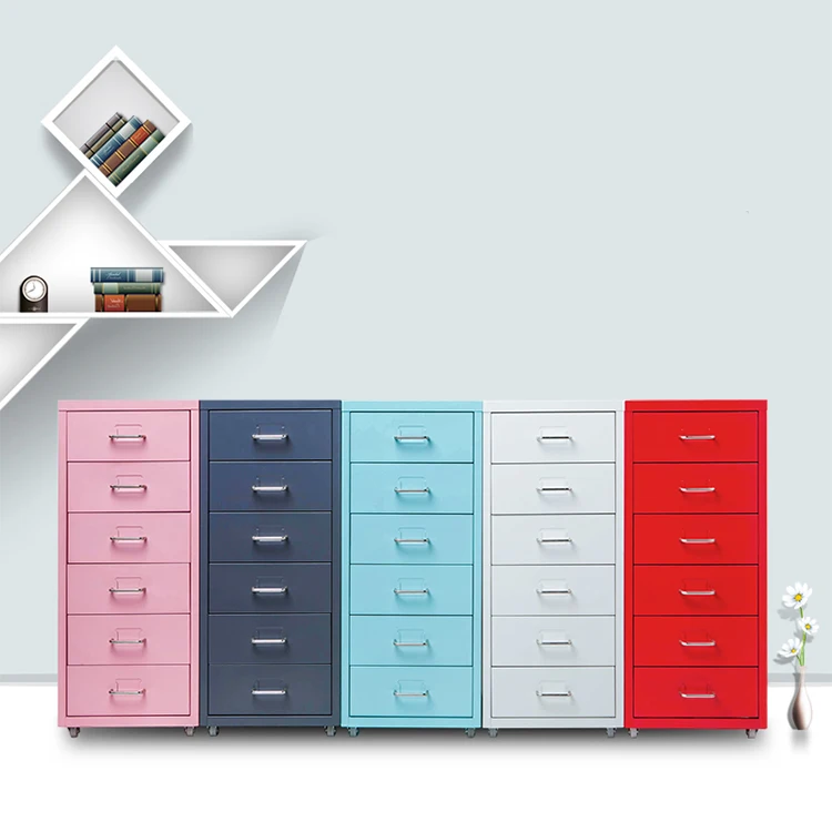 Colorful Design Steel Storage Drawer Cabinet With Wheels,Metal Chest Drawer Cabinet