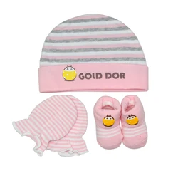 Unisex baby gift set mitten socks new born cotton hat