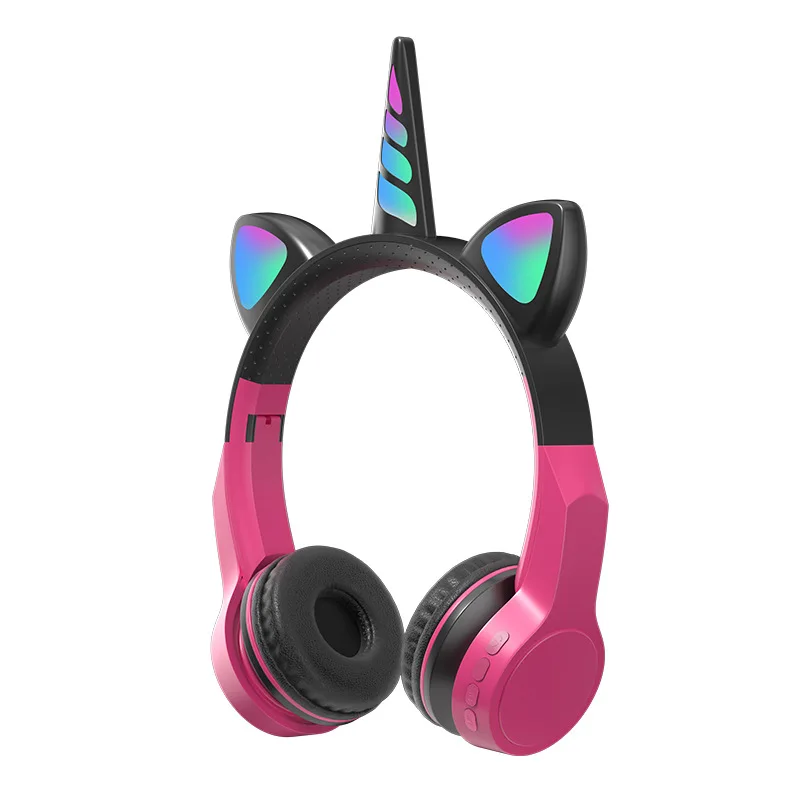 RGB Flash Lights wireless BT5.2 unicorn kids headphones for girls/boys
