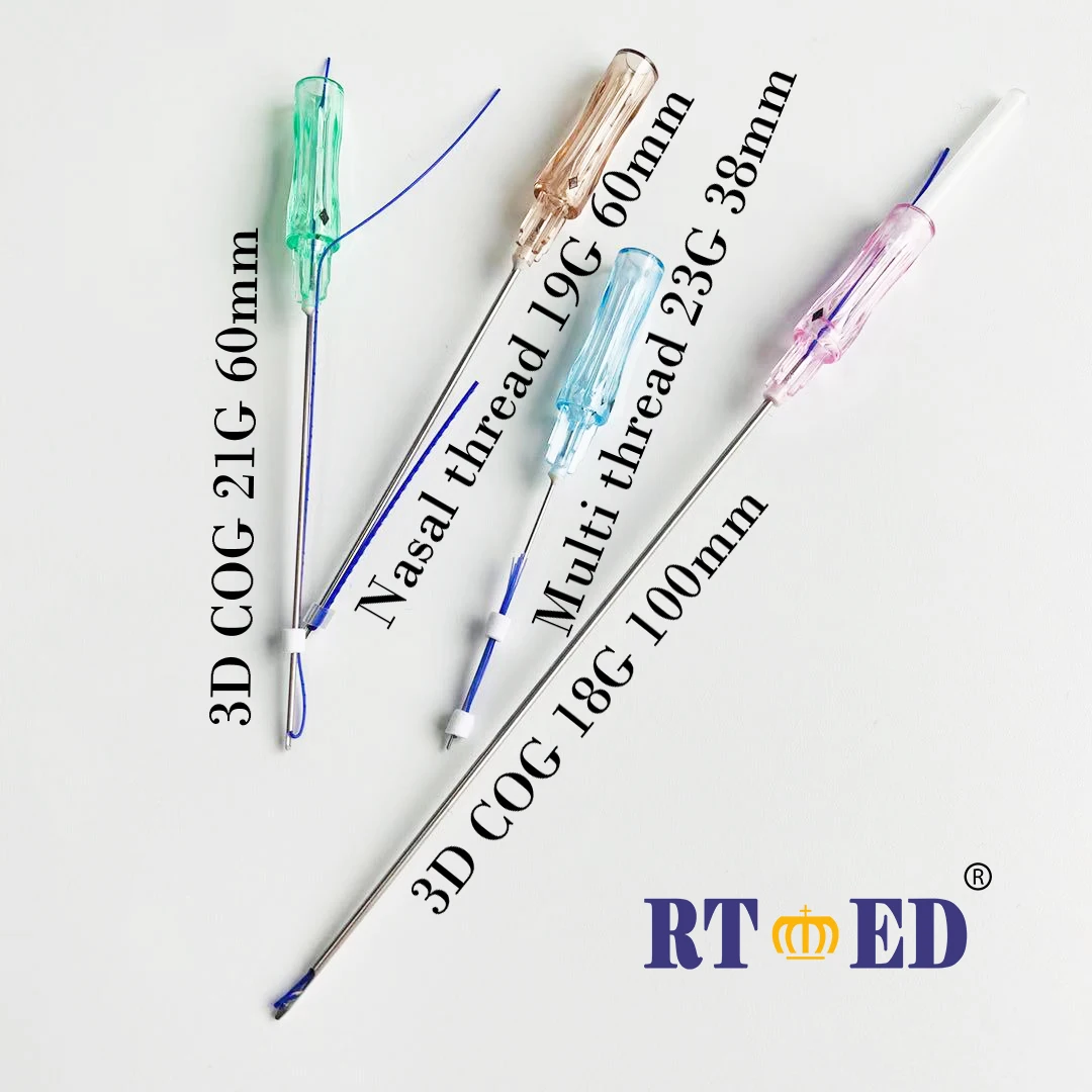 Multi thread 23G 38mm/60mm face lifting polydioxanone v lifting pdo thread suture with filling