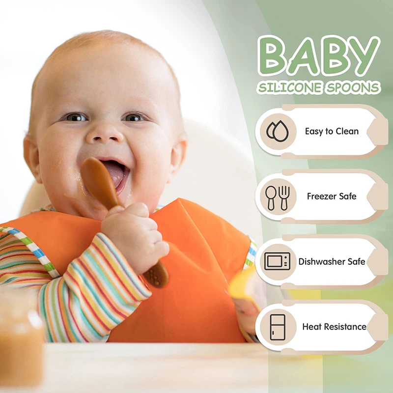 Wholesale Silicone Soft Spoon Food Grade Baby Led Weaning Utensils Silicone Baby Spoons for Toddler Infant Spoon First Stage