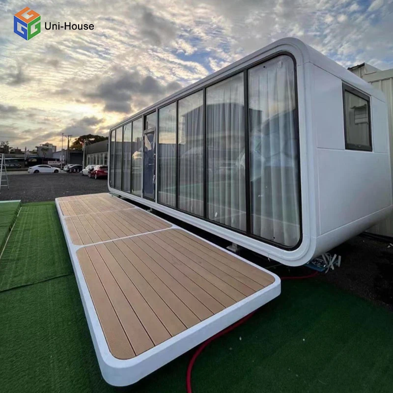 20ft new product portable small capsule apple cabin prefab prefabricated tiny houses
