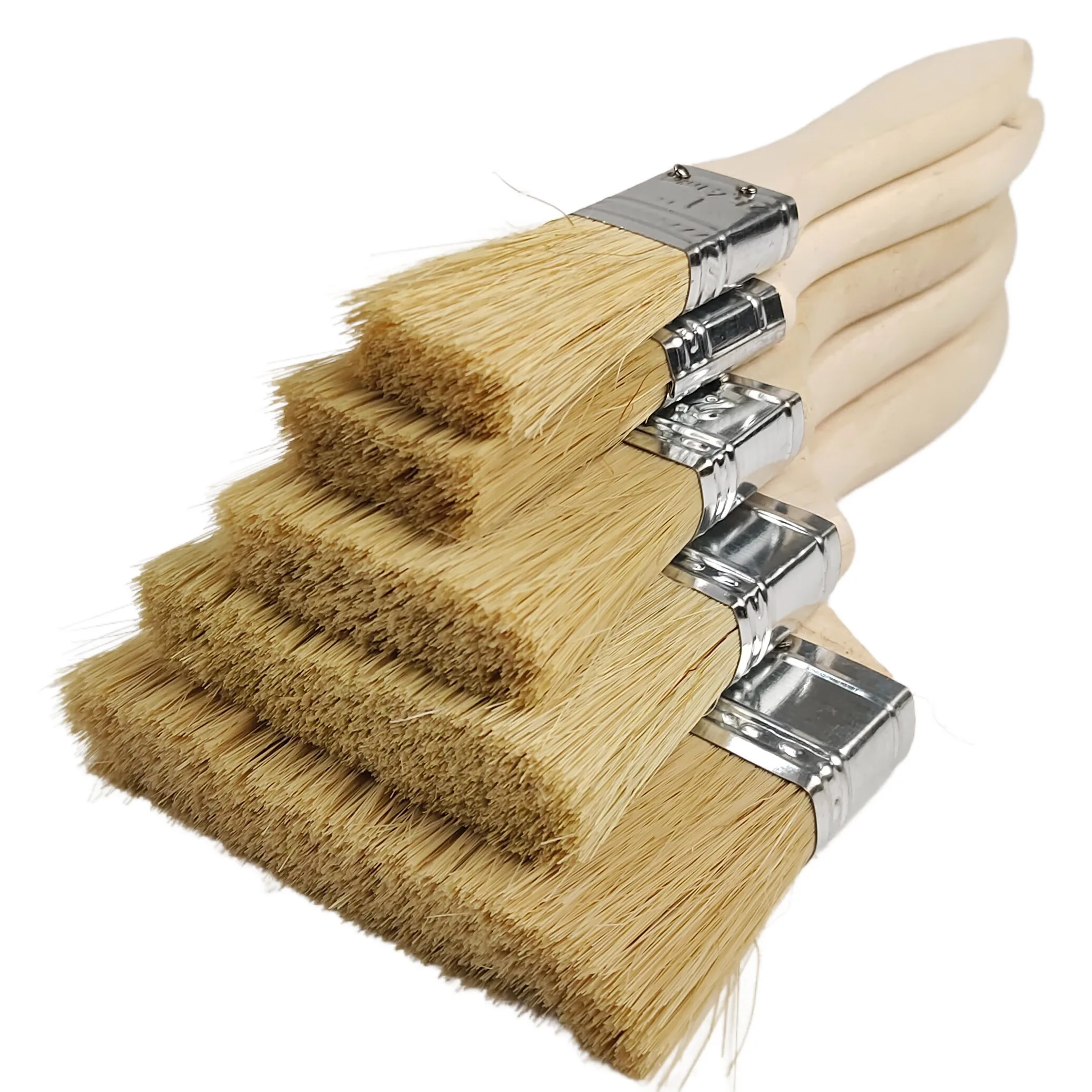 Wood Handle Flat Bristle Paint Brush Wall Painting Brush for Wall Cabinets House Touch-ups Dust Cleaning Industrial