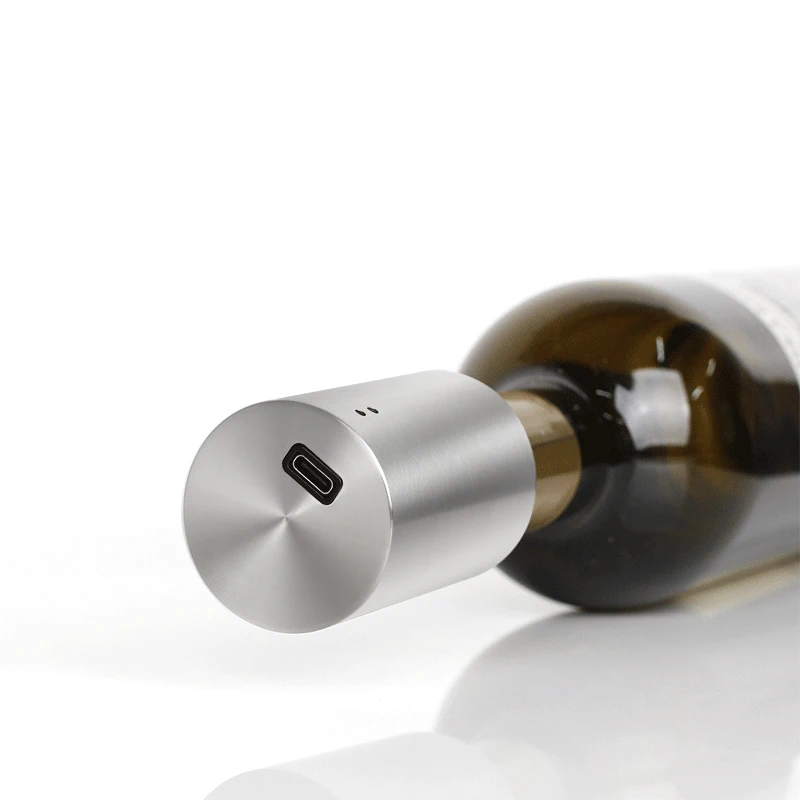 USB Rechargeable Stainless Steel Automatic Wine Vacuum Stopper Electric Wine Vacuum Stopper
