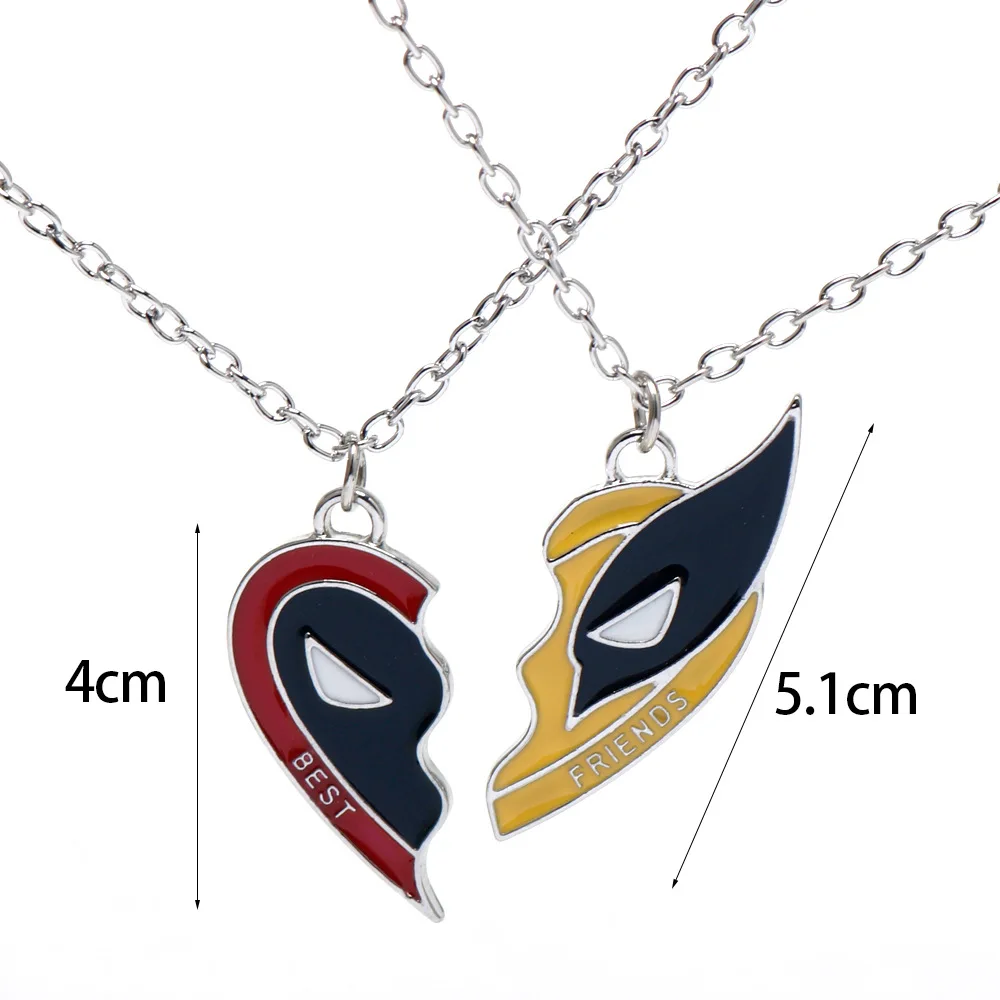 Wholesale Double Slug Deadpool Necklaces Creative Splice Couple Necklace Personalized Wolverine Mask Necklace