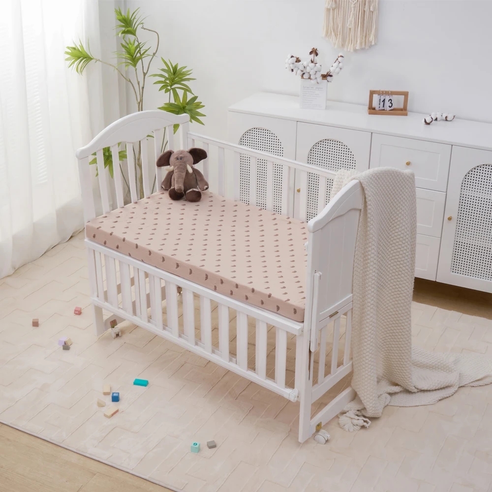 На заказ 100% органический хлопковый креп из муслина Детские Наматрасники для детской кроватки