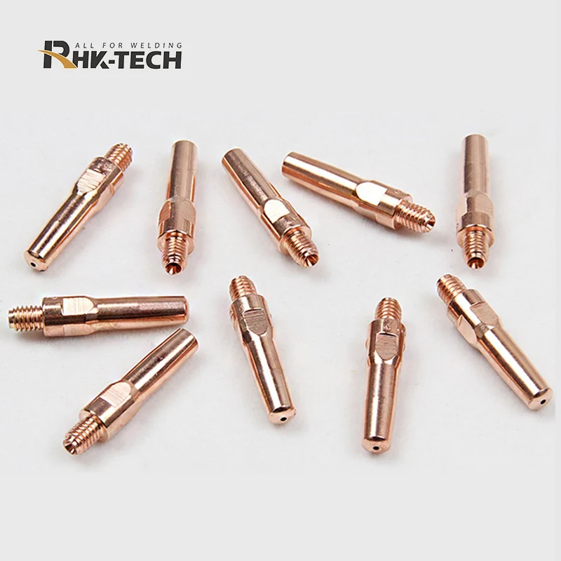 RHK TECH Wholesale MIG Welding Torch Consumables M6x45mm CuCrZr Welding Contact Tips for 200A 350A 500A MIG Torch