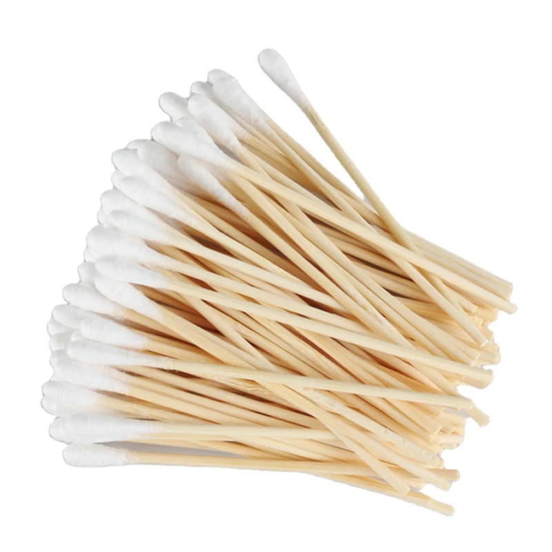 Деревянные ватные палочки, 100% ватные палочки для очистки макияжа, уход за кожей, ватные палочки