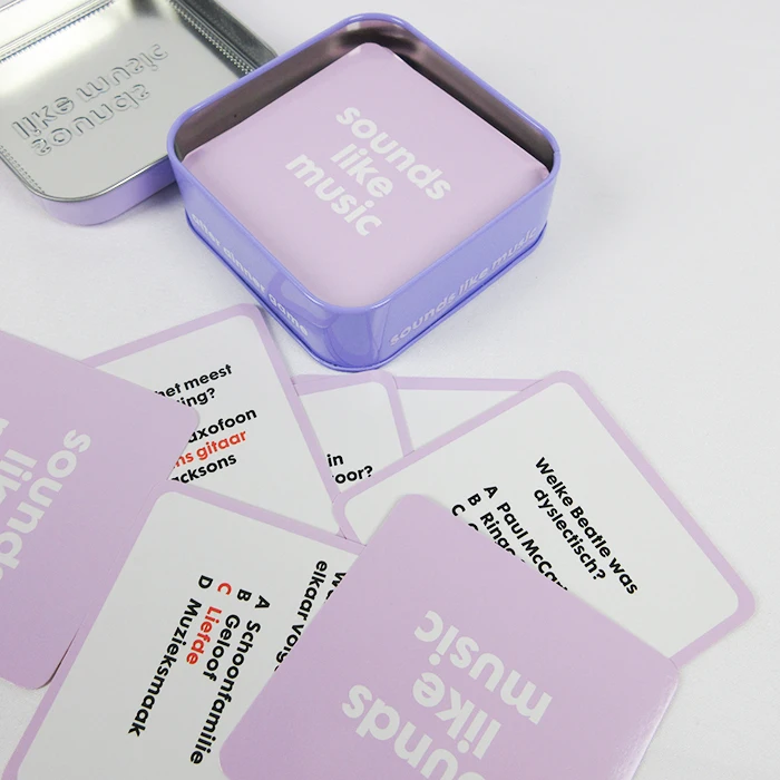 paper music playing cards adult boxing tin box game set game cards box