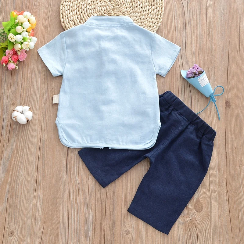 
Wholesale cotton Tang suit for kids short sleeve 2 piece set for prom dress 
