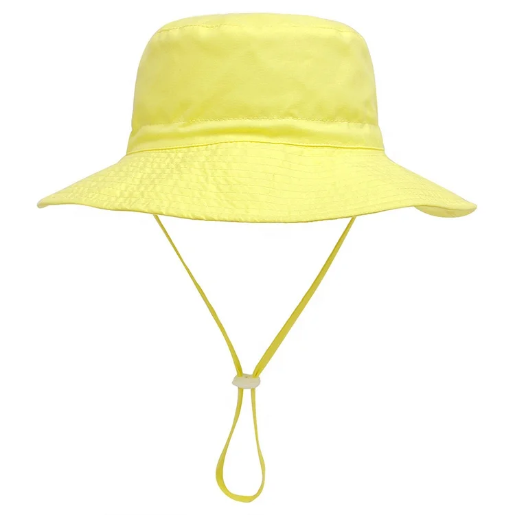Children Lightweight Safari Sun Hat UV Protection Bucket Hat Quick Dry Fishing Hat with String For 0-6 years for wholesale