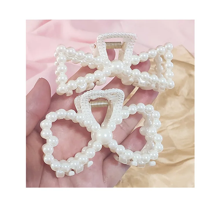 Imitation pearl hair clip bathing clip clip back head plate hair accessories