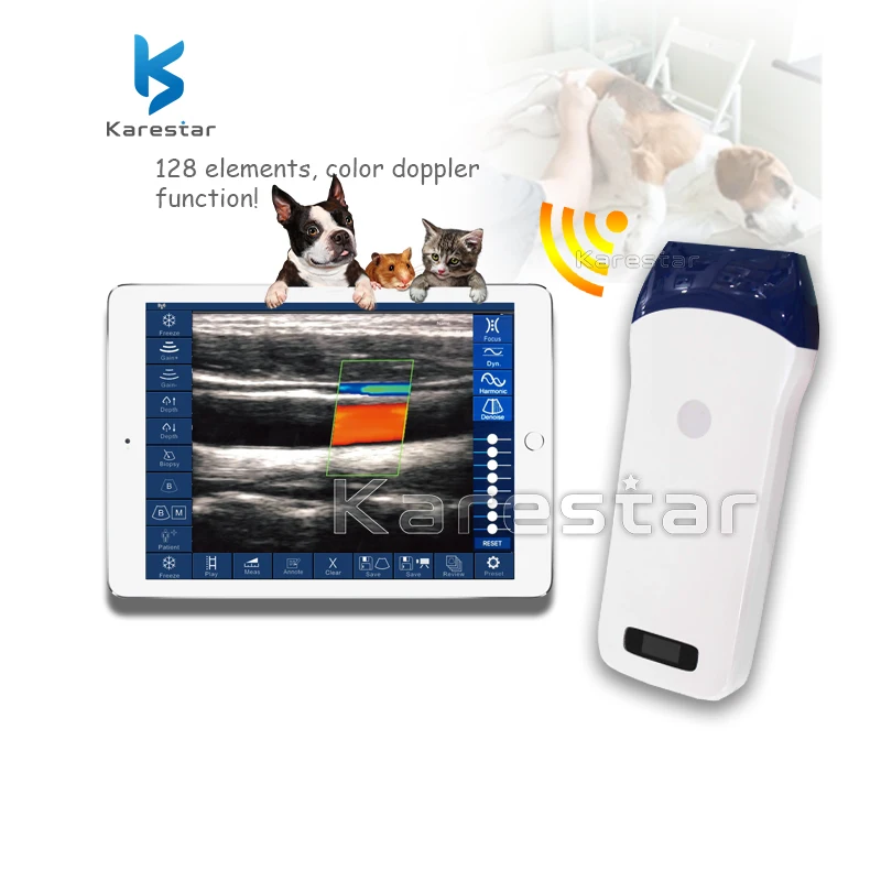 128 elements full digital animals use color doppler usg machine linear portable ultrasound