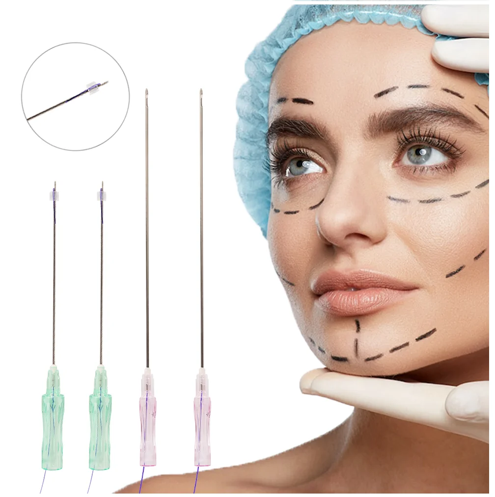 Hot selling W Blunt Cannula Fox Eye Lift  jaw lift  21G60MM pdo cog 4d 18g thread for lifting face and body