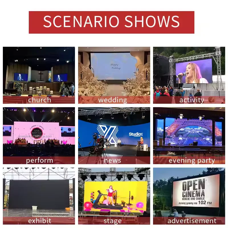 Led Video Wall Indoor Outdoor Stage Background P3.91 LED Screen Panel Events Screen Rental Led Display