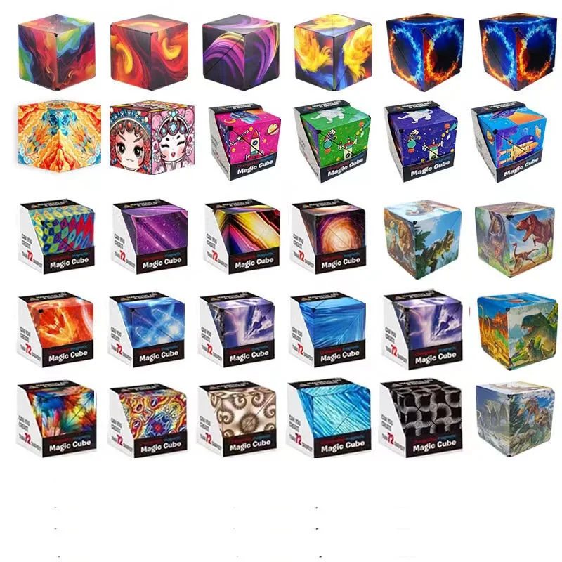 Wholesale 3D Changeable Magnetic Magic Cube Shape Shifting Box Fidget Toys Kids Geometric Infinity Cube educational toys