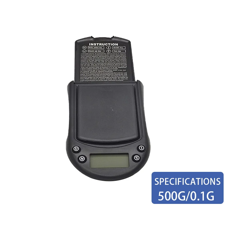 Digital Electronic 500g Gold ZHH-A07 Hand-held Pocket Scale LCD Display Kitchen Jewelry Crystal Weighing Scale 0.1g Resolution