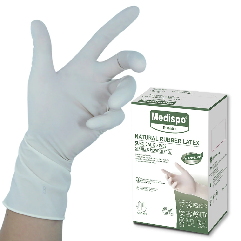 China 20 years gloves manufacturer powder free medical latex surgical gloves