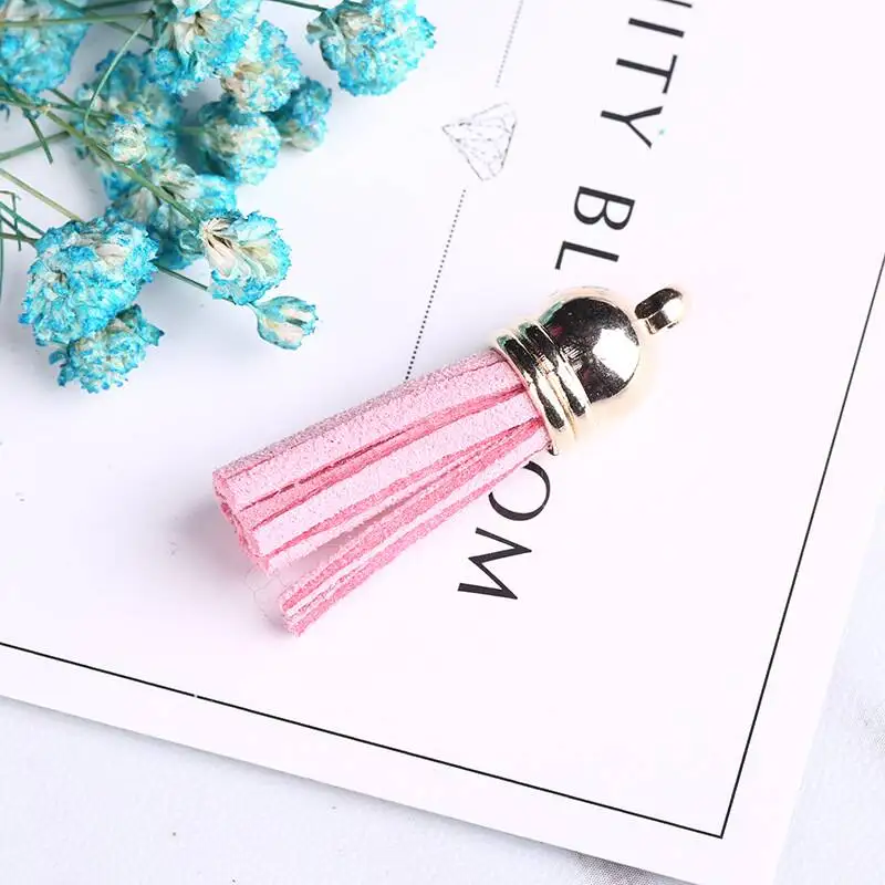 Wholesale Cheap Keychain Eco-friendly Colorful Faux Leather Tassels For DIY Craft