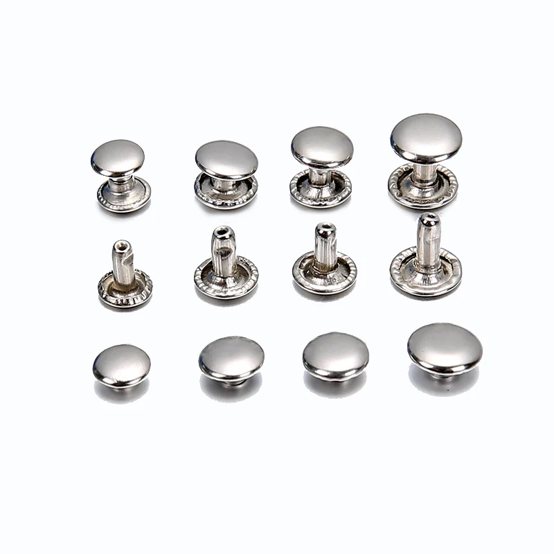 Bulk 6Mm 8X8Mm 10Mm Metal Double Cap Silver Bronze Light Gold Shoe Accessories Snap Buttons Rivets For Clothes Clothing