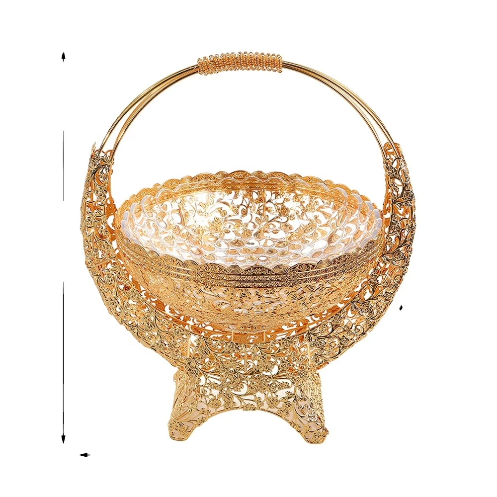 High Quality Metal Iron Fruit Plate Serving Food Display Tray