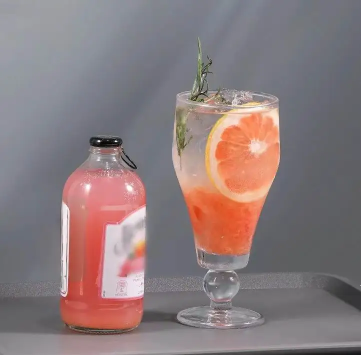 450ml Juice Goblet Wholesale Milkshake Dessert Slushy Glass Cup With Short Stem Unique Craft Beer Stemware Stemmed Tumbler 60547