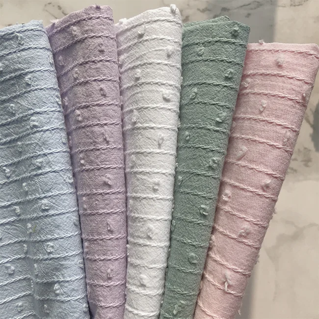 High quality 100% cotton soft dot jacquard shirt dress fabric