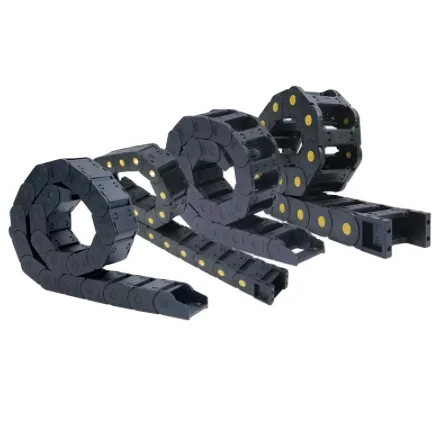 H25 * 38 yellow buckle sealingMachine tool nylon drag chain reinforced slot chain plastic bridge crawler flexible cable guide