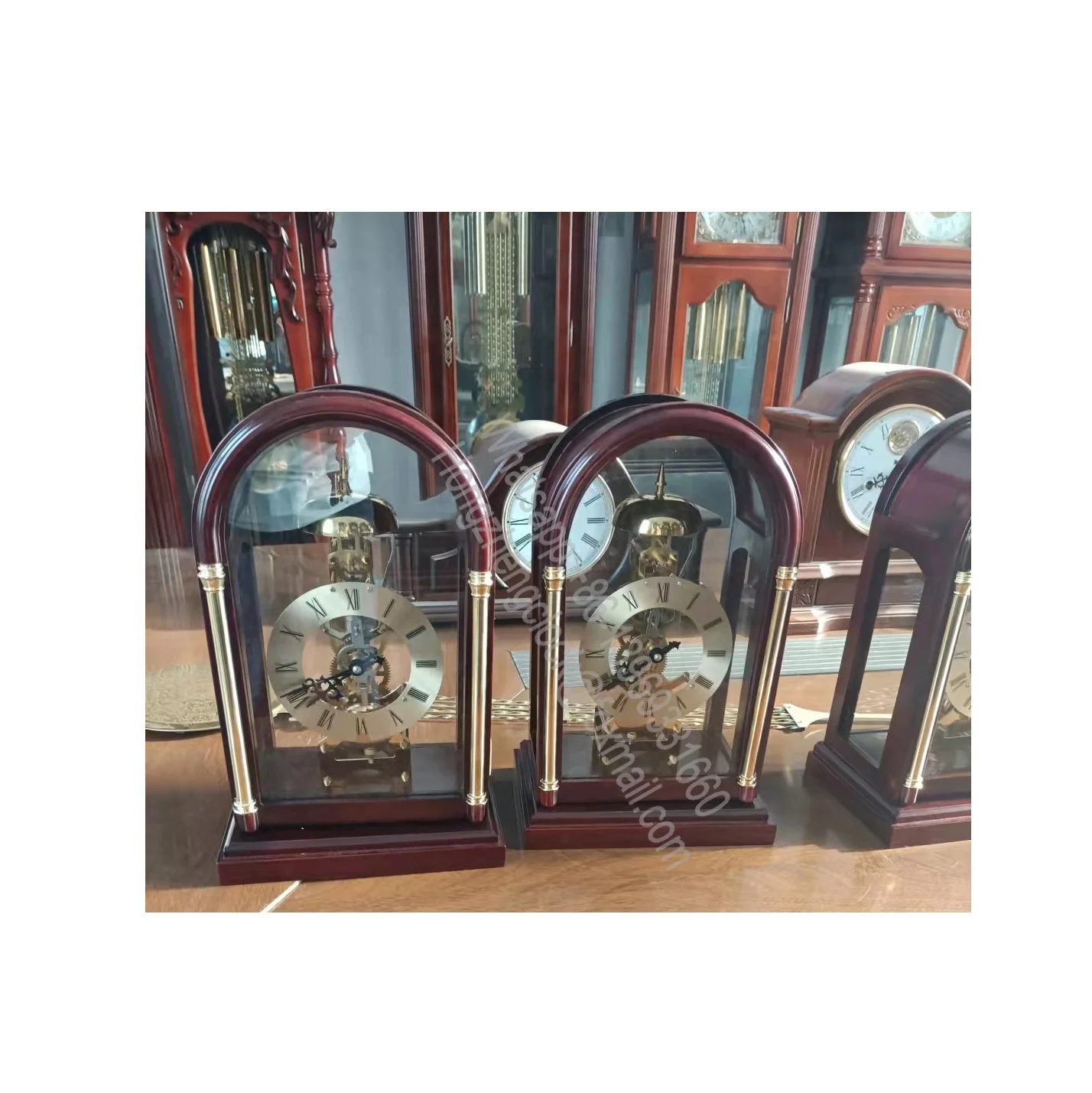 Standard Mantel Clock crafted clock is a joy to behold with its decorative carved frontal accents and silk-screened