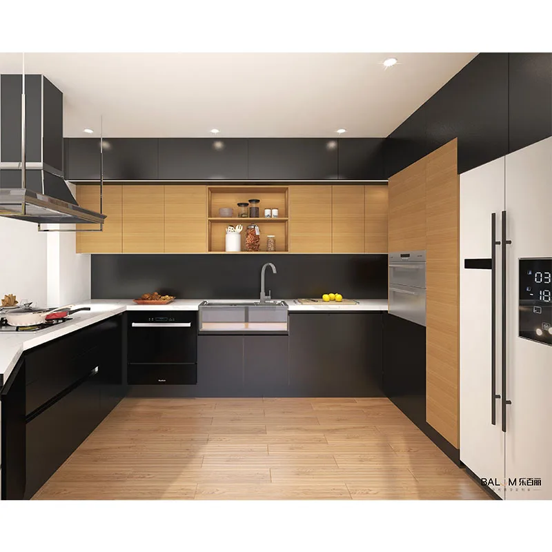 2021 Balom new design wood color modern kitchen furniture full kitchen cabinet