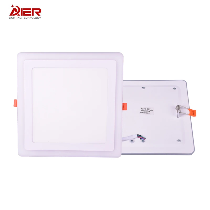Aier Zhongshan Home Office Modern Round Double Color Ceiling Led Lamp Recessed Led Panel Light