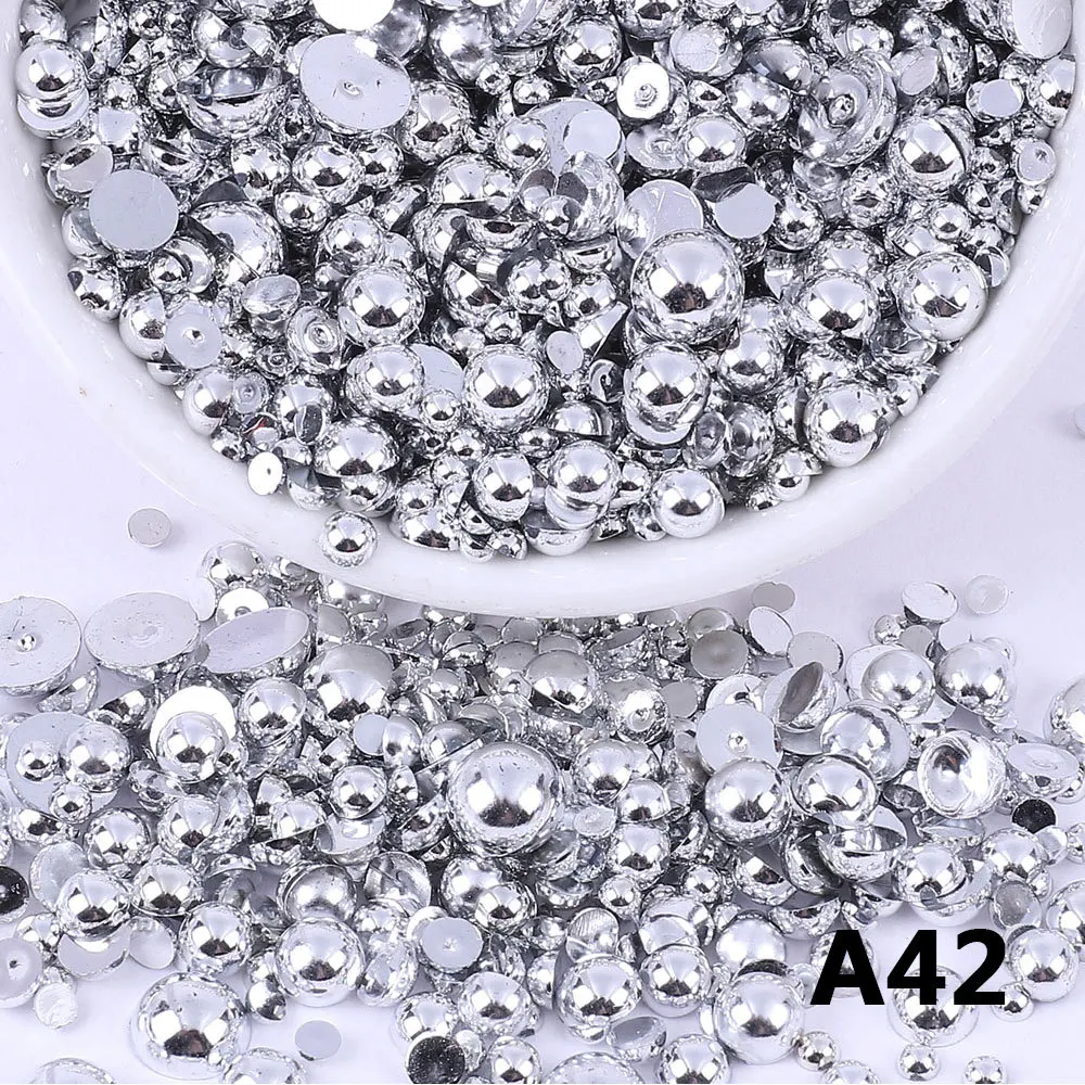 Yantuo WHATSTONE AB coating 12mm/1000pcs Rhinestone Applique Flatback Stone Strass ABS Half Round Pearl Beads For Decoration