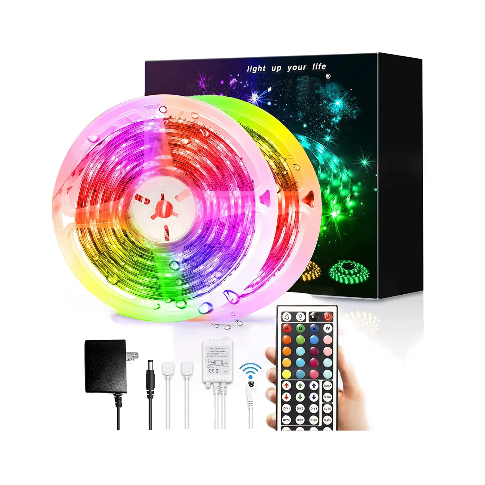 Оптовая промышленность 12 В 10 м 300 светодиодов RGB Flex 5050 наружная водонепроницаемая гибкая светодиодная лента с дистанционным управлением