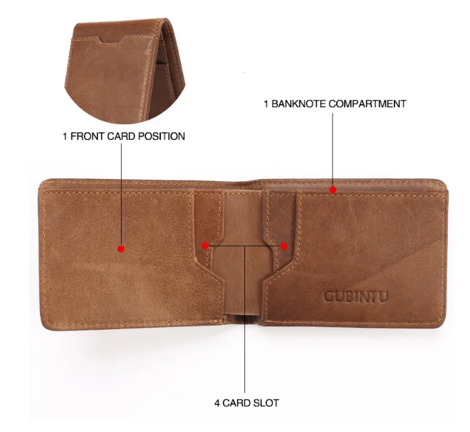 Retro Folio Leather RFID Wallet for Men ID Card Holders Wallet Money Clip for Women