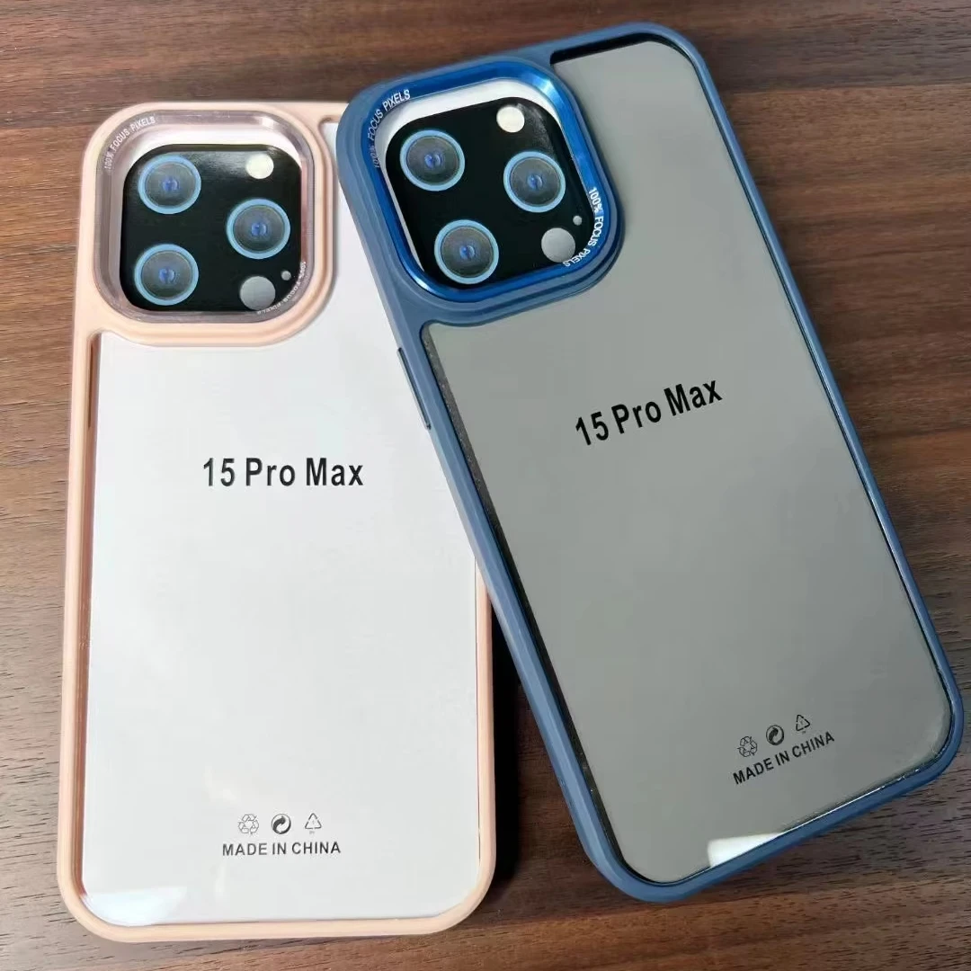 BAILI factory 2025 Popular Dazzle nail eagle Eye metal frame mobile cover for Iphone XR 15 Pro through black acrylic phone shell