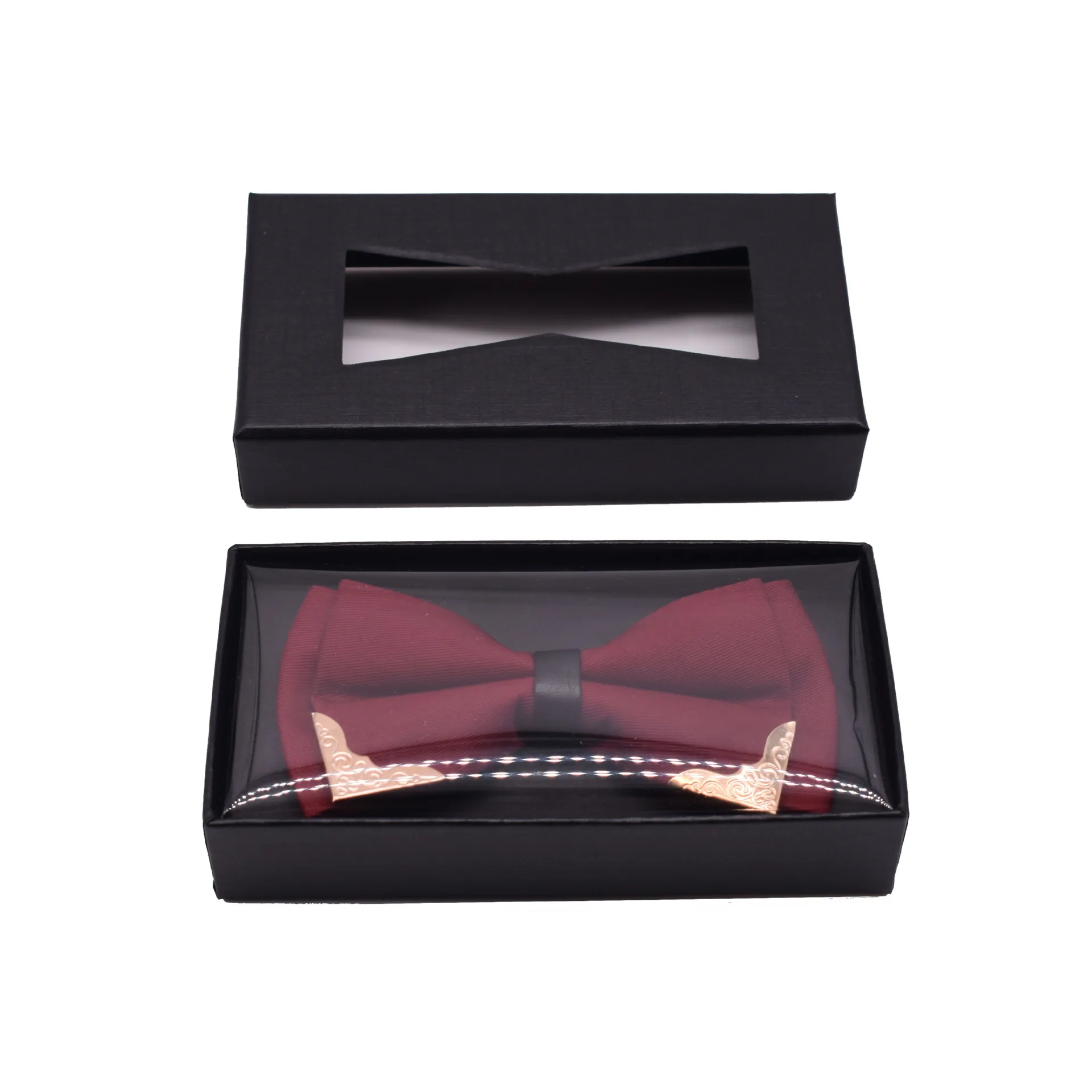 Promotional Black Gift Box Bowtie Packaging For Bow Ties Custom