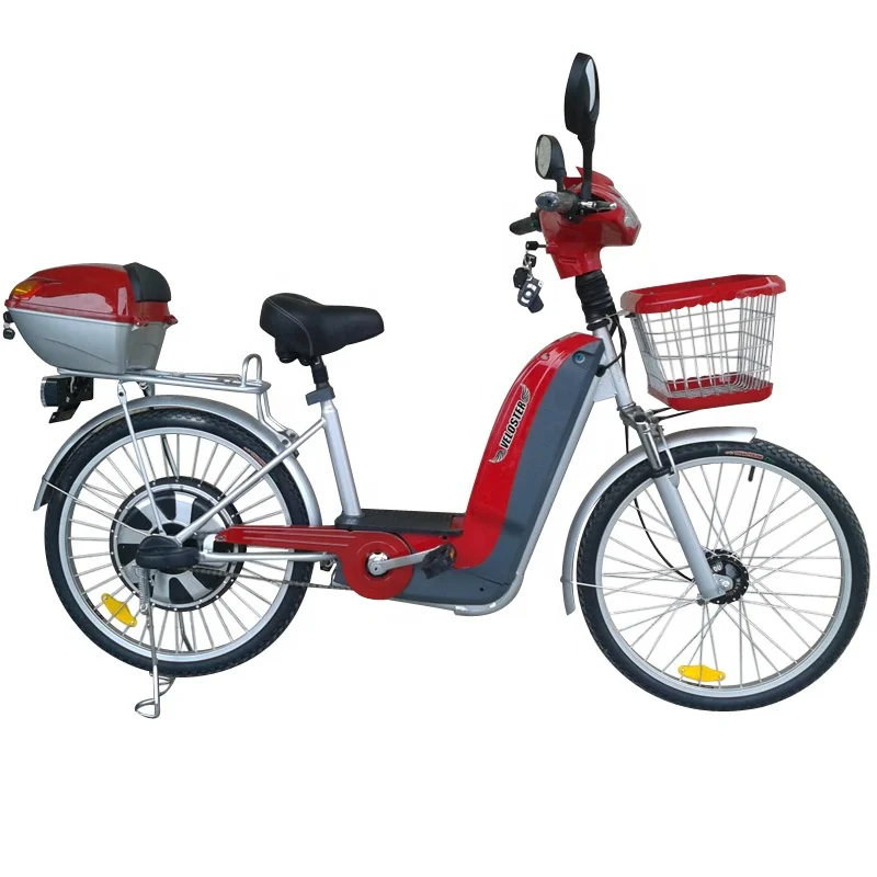 Chinese Electric Bike 48V Battery Bikes Electric Moped With Basket Tail Box and Anti-theft Alarm